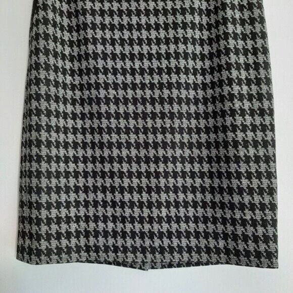LAURA / Soft Mini Pencil Skirt Classic Houndstooth Pattern Sz 14 - Picture 4 of 8